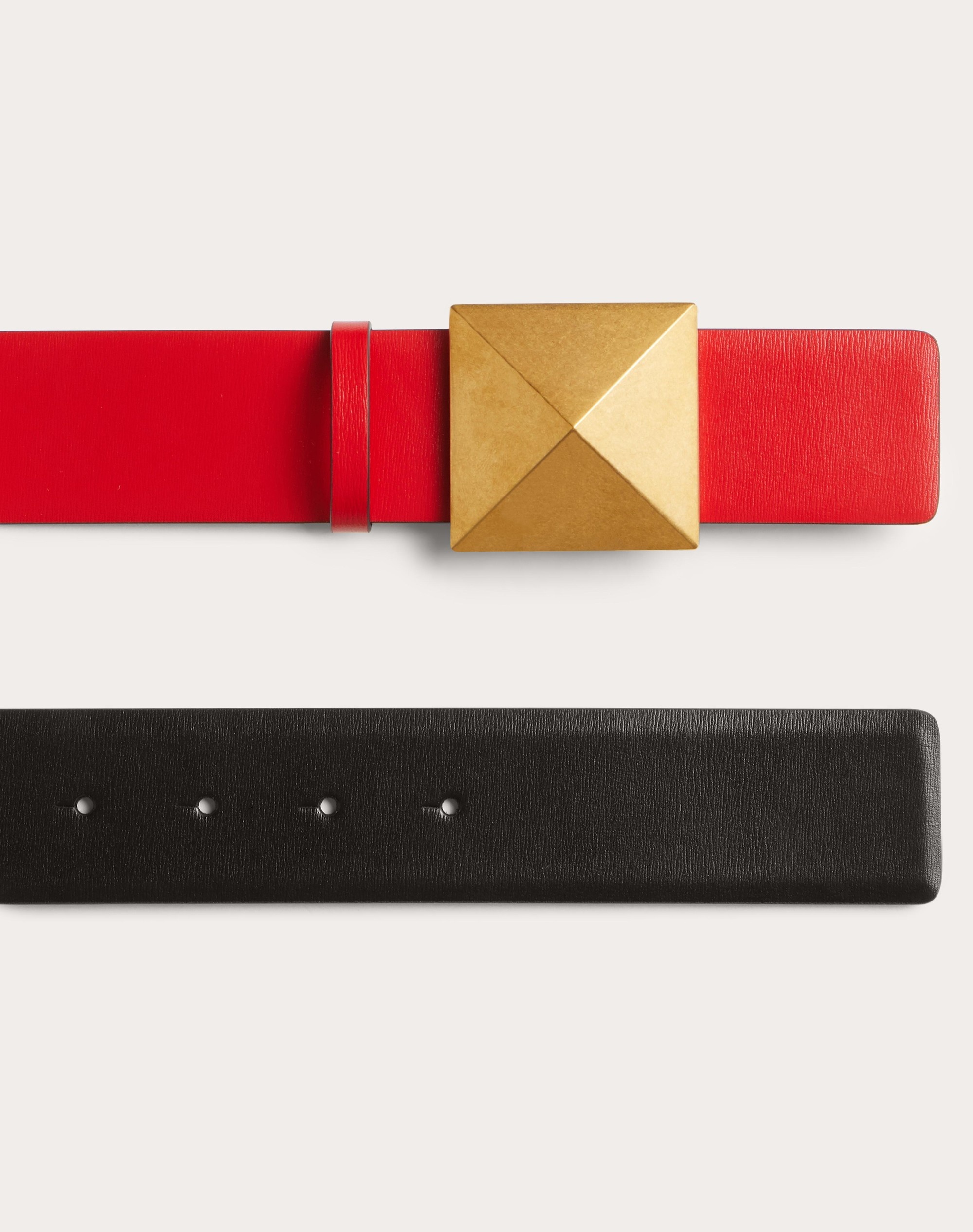 REVERSIBLE ONE STUD BELT IN GLOSSY CALFSKIN 40 MM - 3