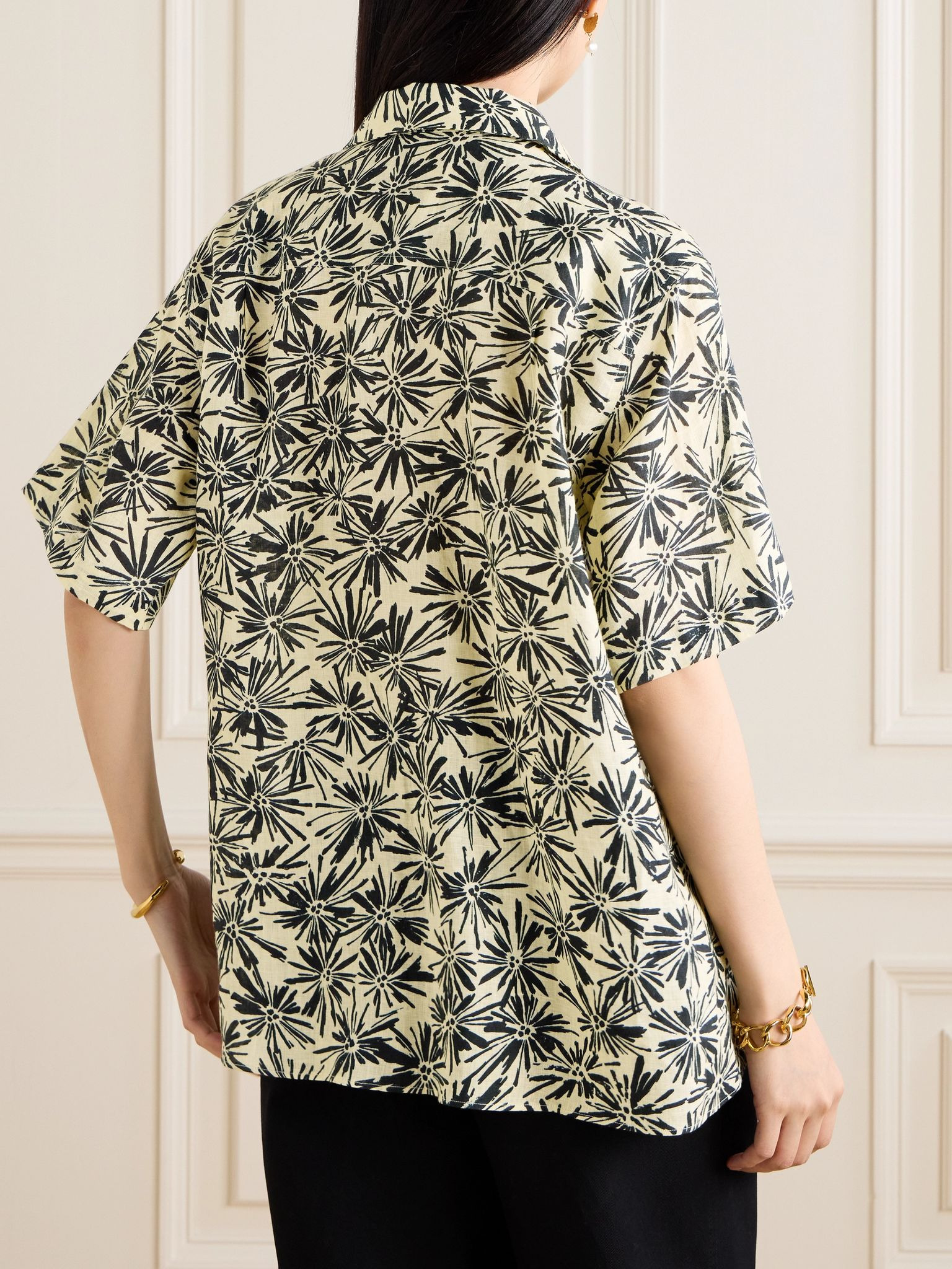 Floral-print linen shirt Multi - 4