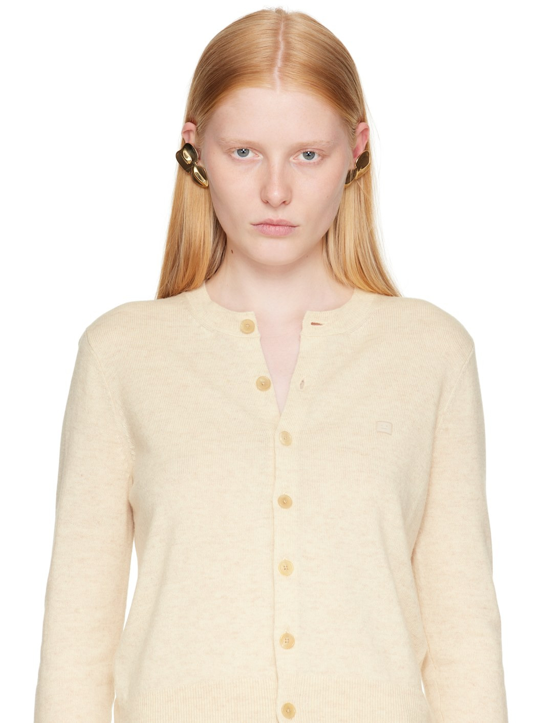 Gold Brass Croco Scale Earrings - 3