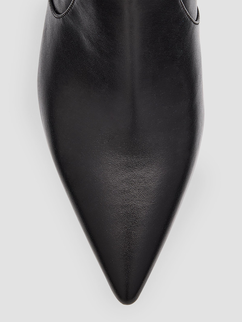 Women's Vinnie 85MM Leather Zip-Up Booties - Black 4