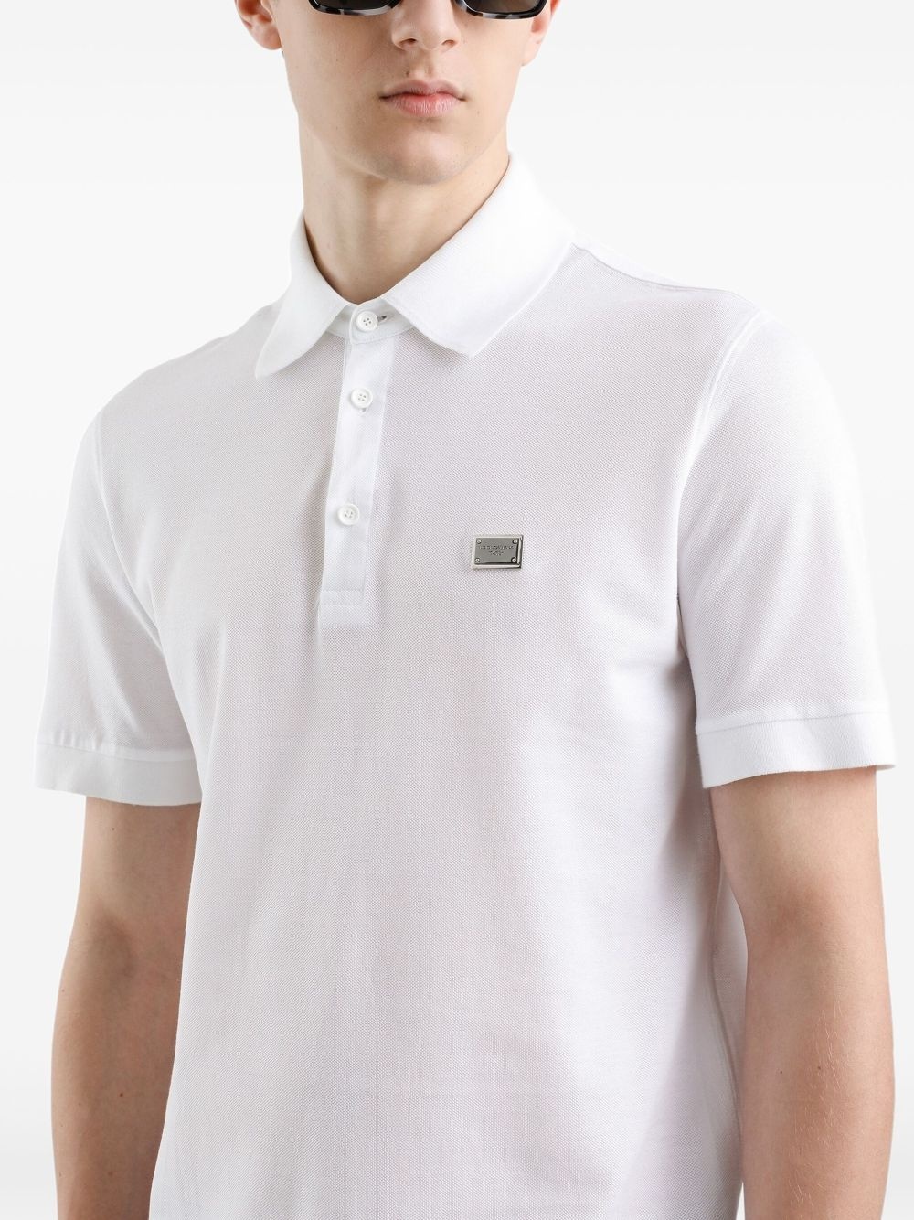 logo-plaque polo shirt - 4