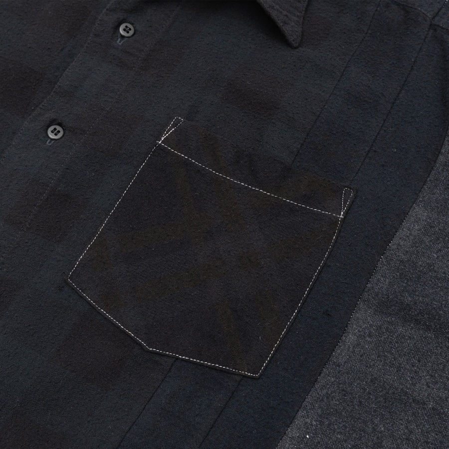 REBUILD BY NEEDLES 7 CUTS OVER DYE WIDE FLANNEL SHIRT - 3