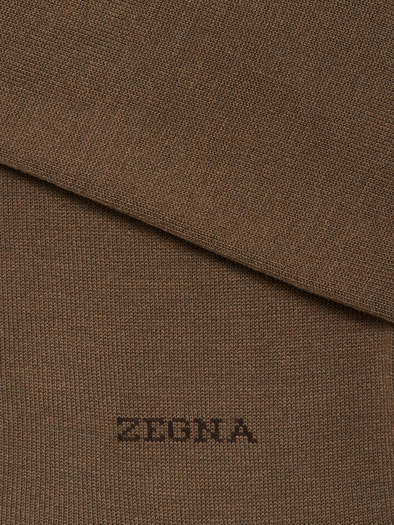 ZEGNA KHAKI COTTON BLEND SOCKS outlook
