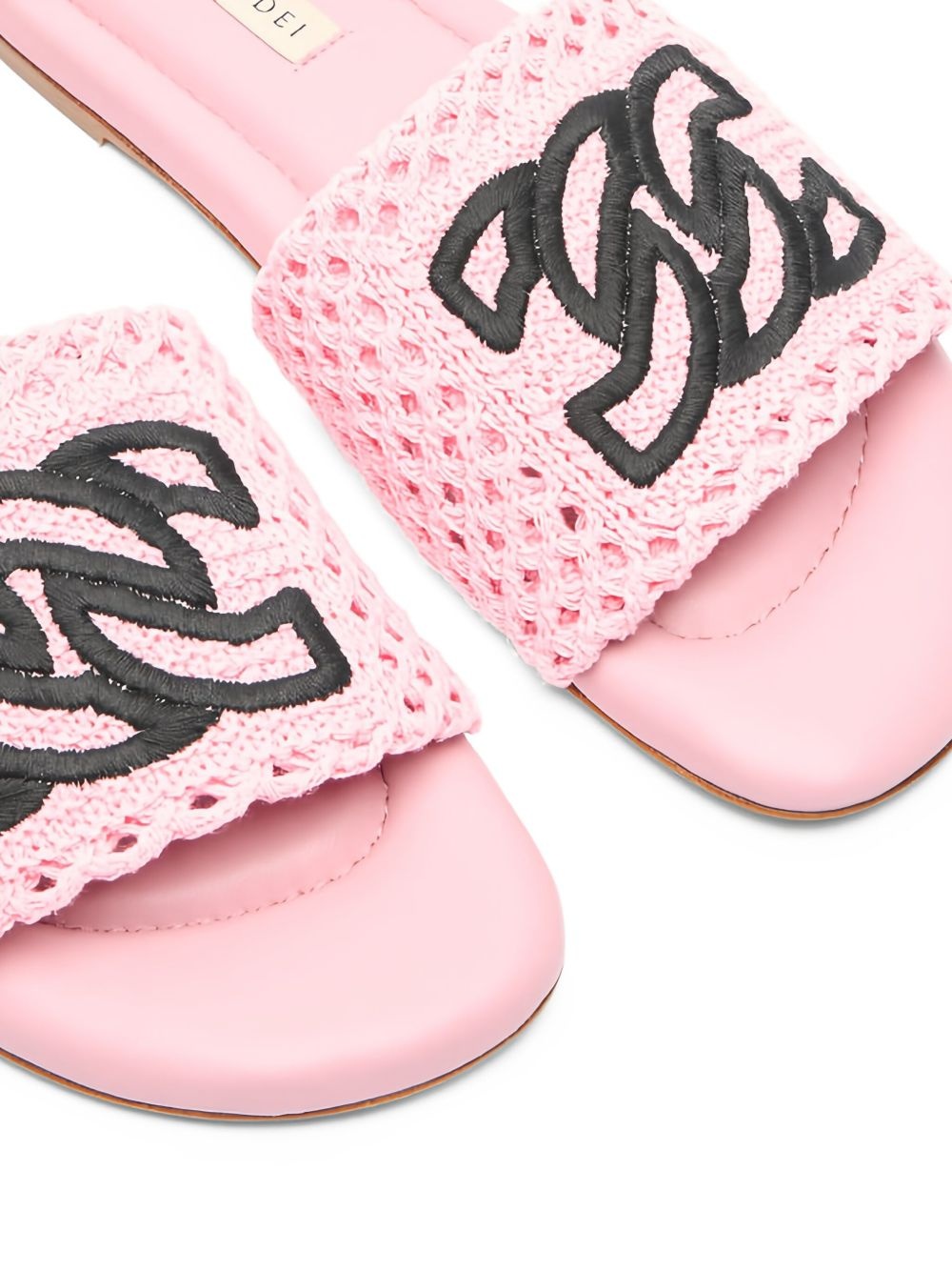 crochet-embroidered flat sandals - 3