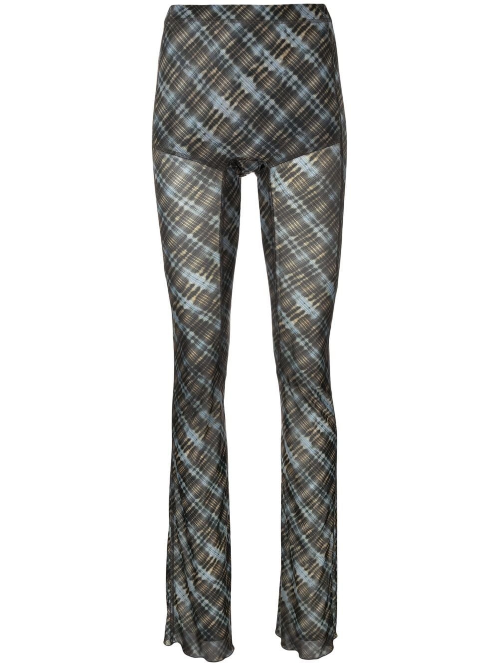 plaid check pattern trousers - 1