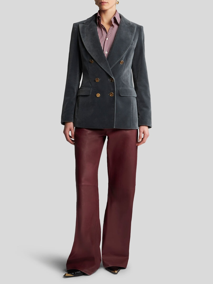 DOUBLE-BREASTED VELVET JACKET - 4