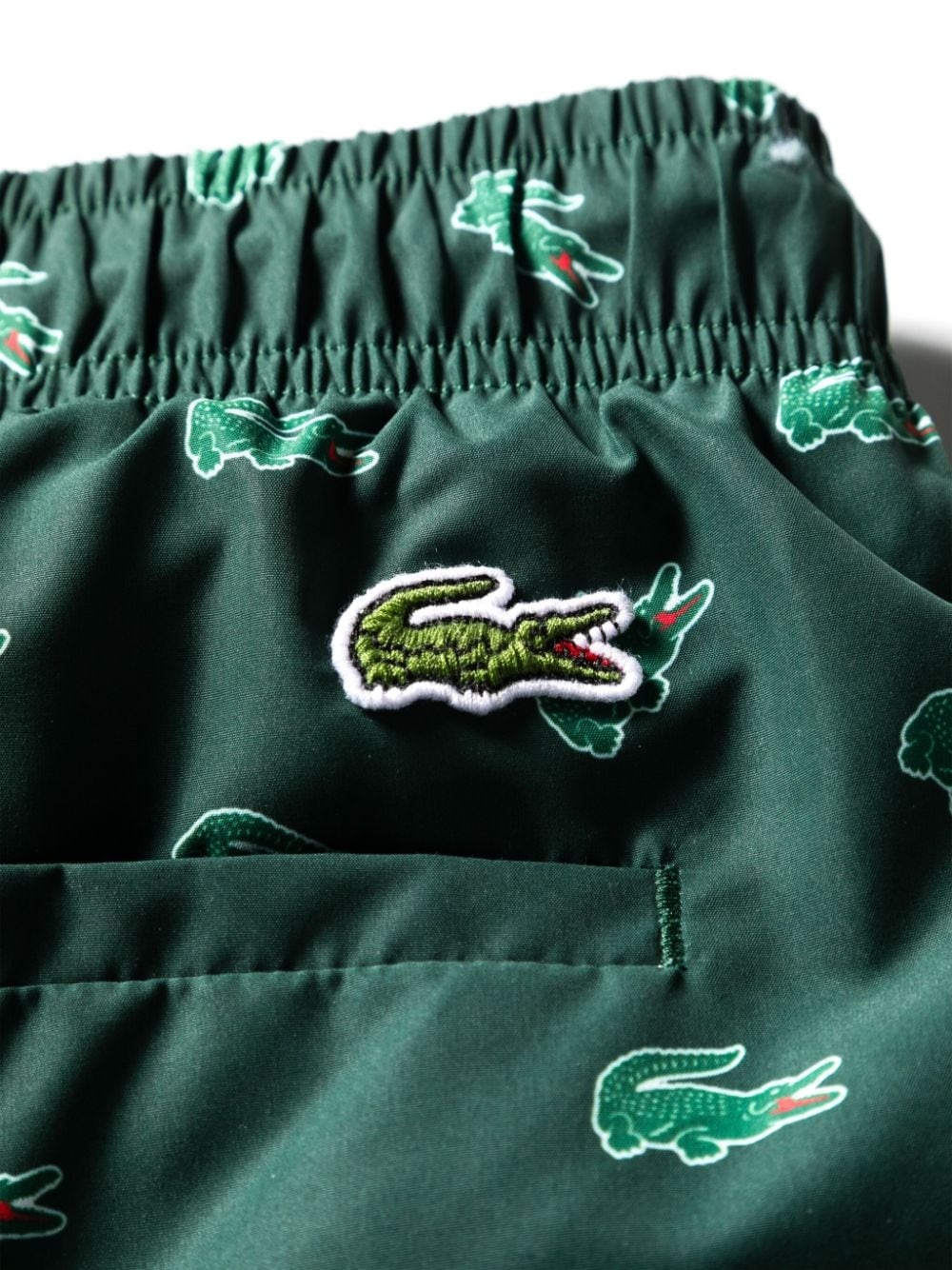 Crocodile-print drawstring swim shorts - 3