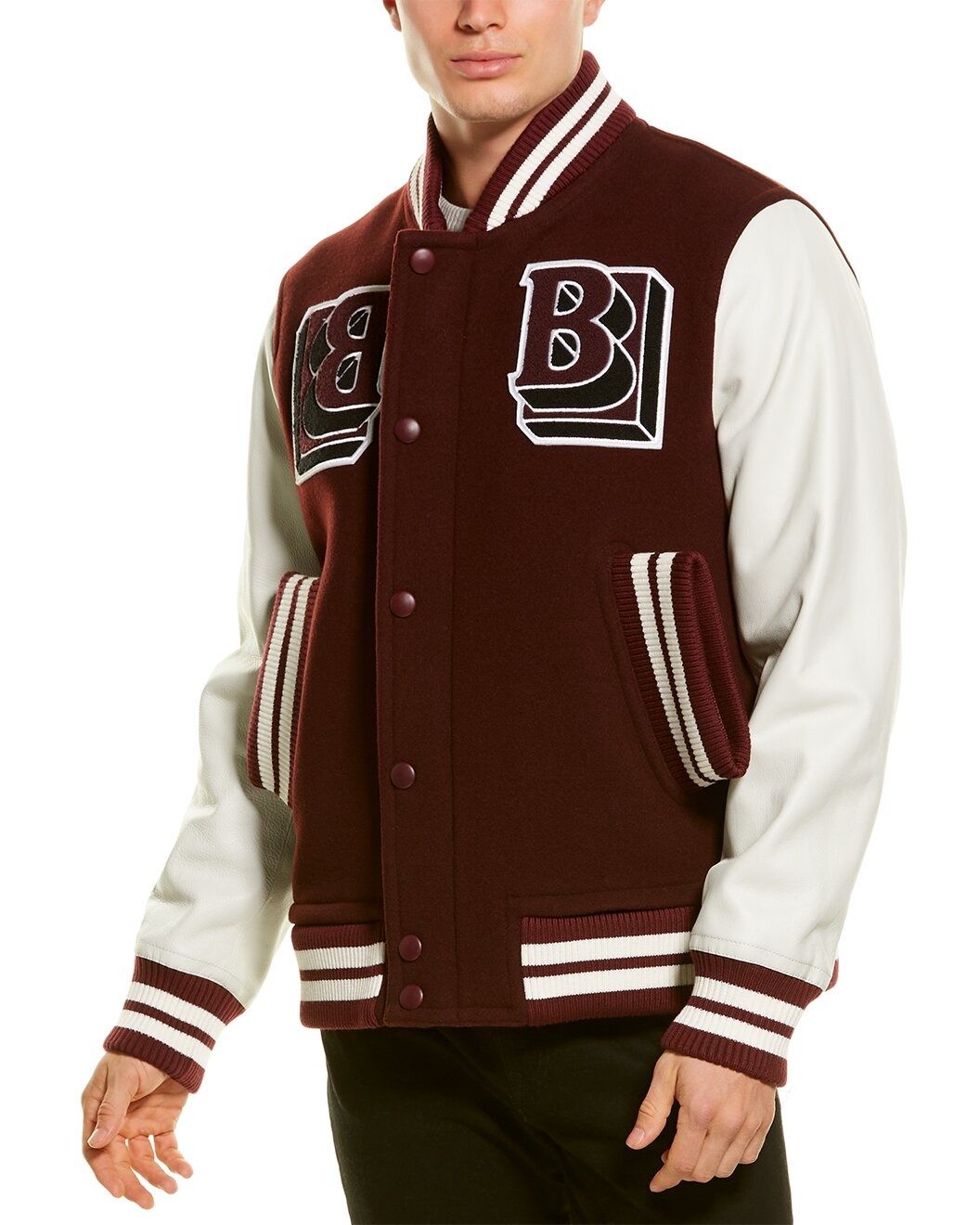 Burberry Leather-Trim Wool-Blend Bomber Jacket - 3