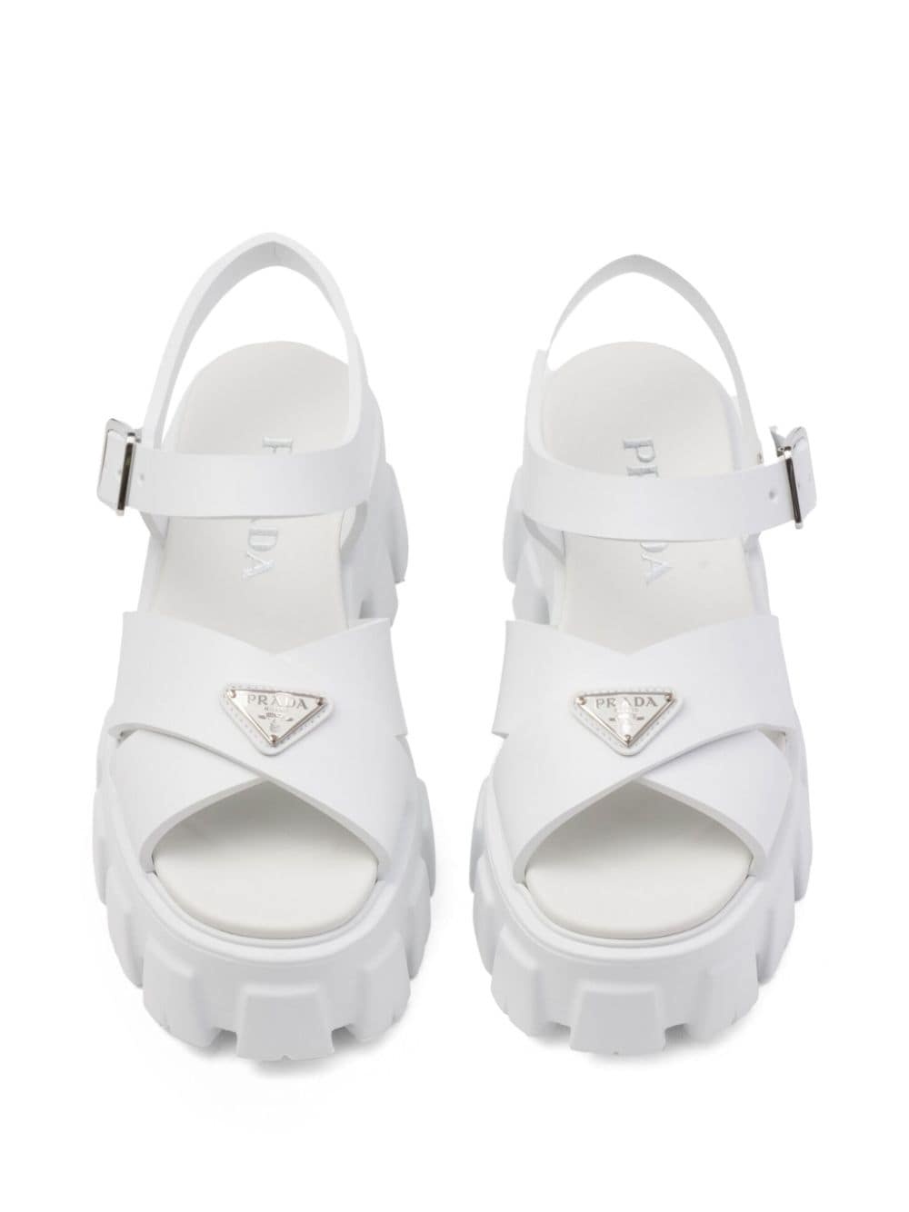 triangle-logo platform sandals - 4