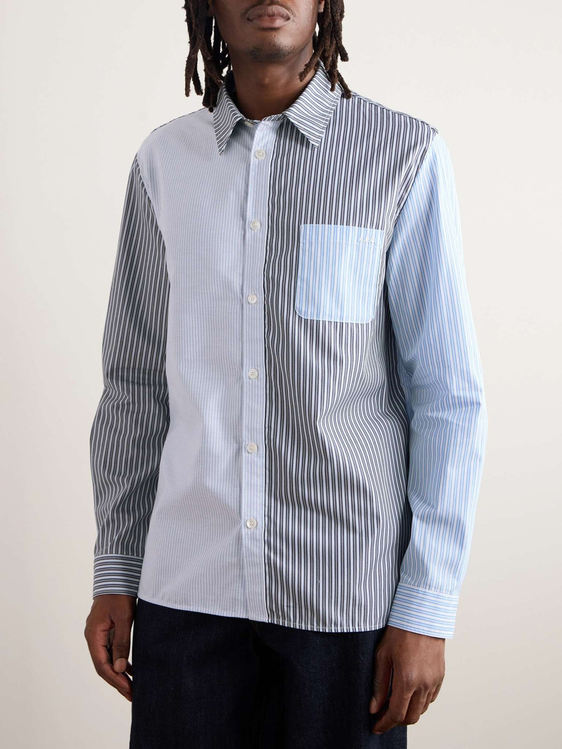 Erwann Logo-Embroidered Striped Cotton Shirt 3