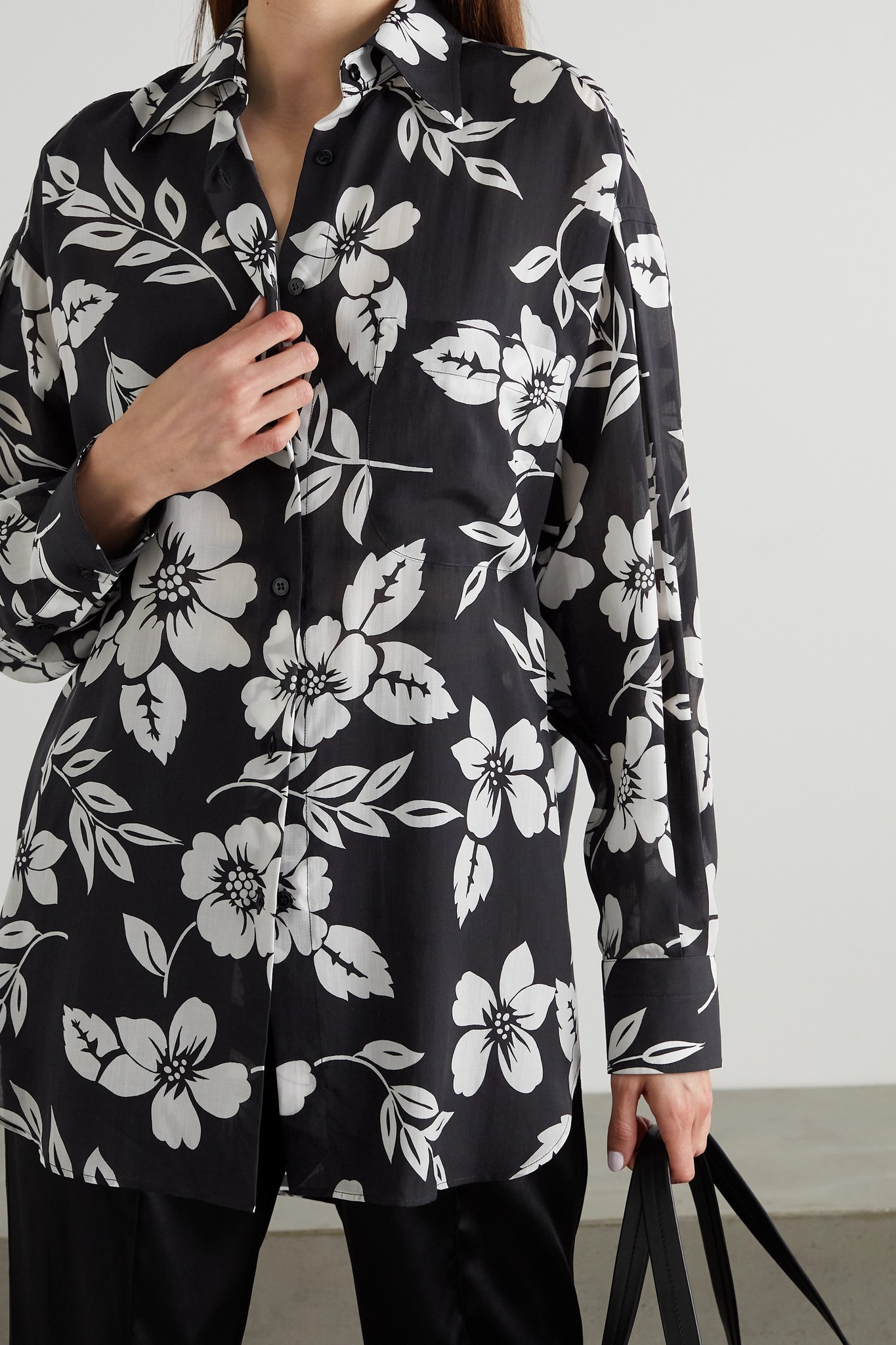 Oversized floral-print Lyocell shirt - 3