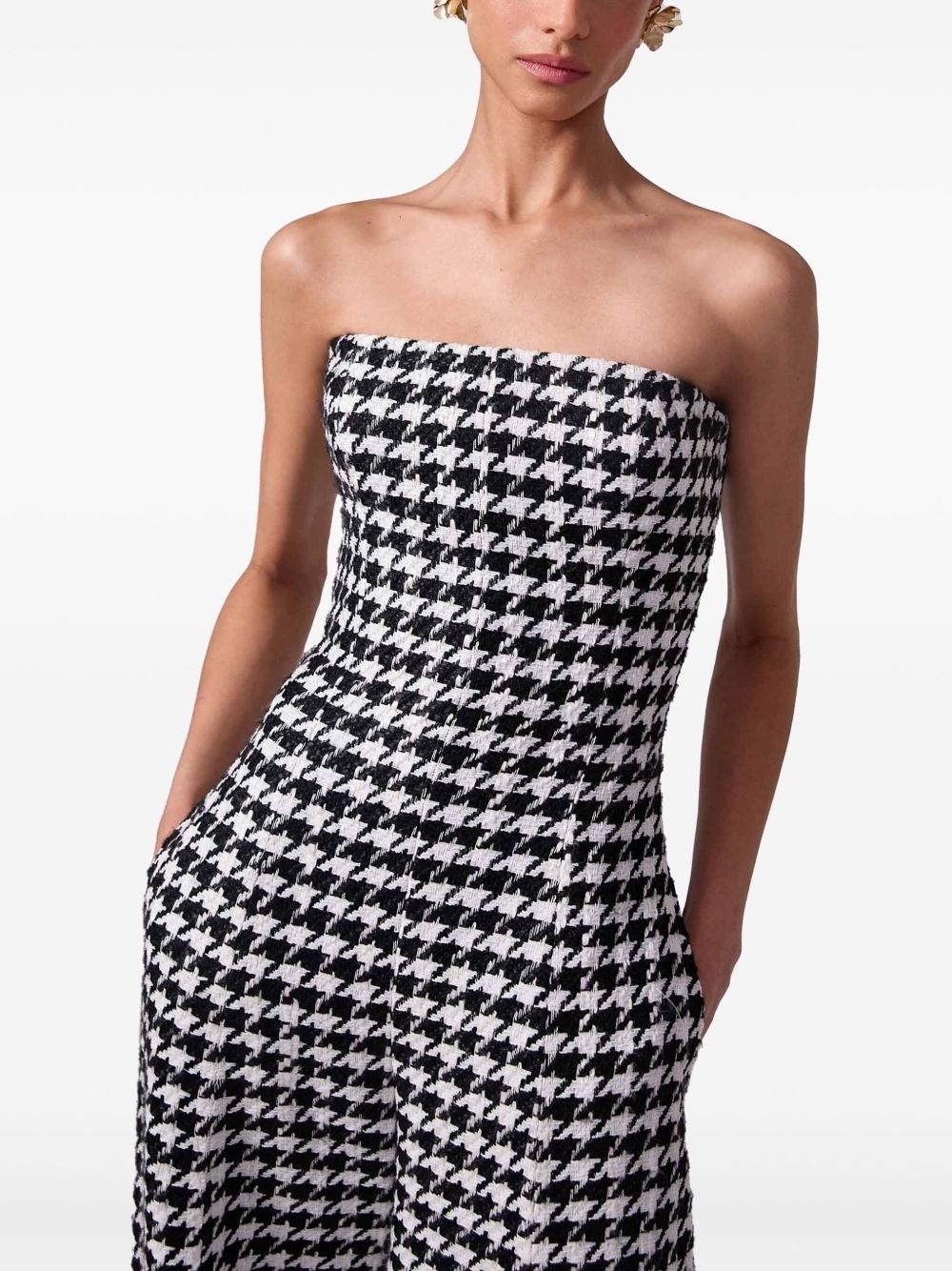 国内発| CAROLINA HERRERA Houndstooth ツイード ミディドレス Houndstooth tweed midi dress in multicoloured - Carolina