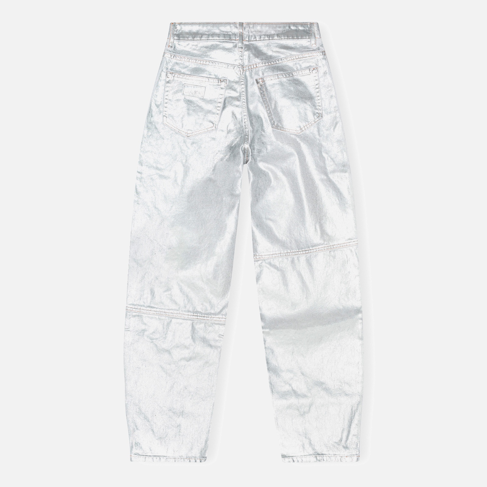 Ganni Women's Foil Denim Stary Jeans - Bright White - 2