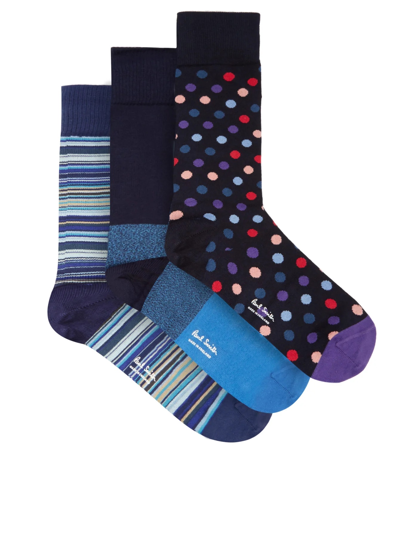 Set of three cotton-blend socks - 1