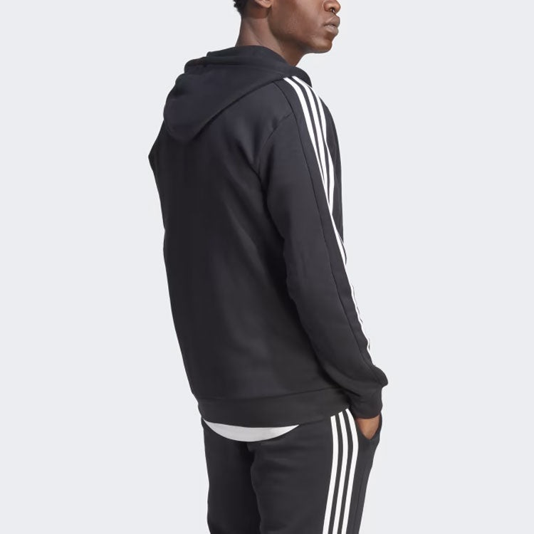 adidas Fleece 3-Stripes Full-Zip Hoodie Jackets 'Black' IB4029 - 3