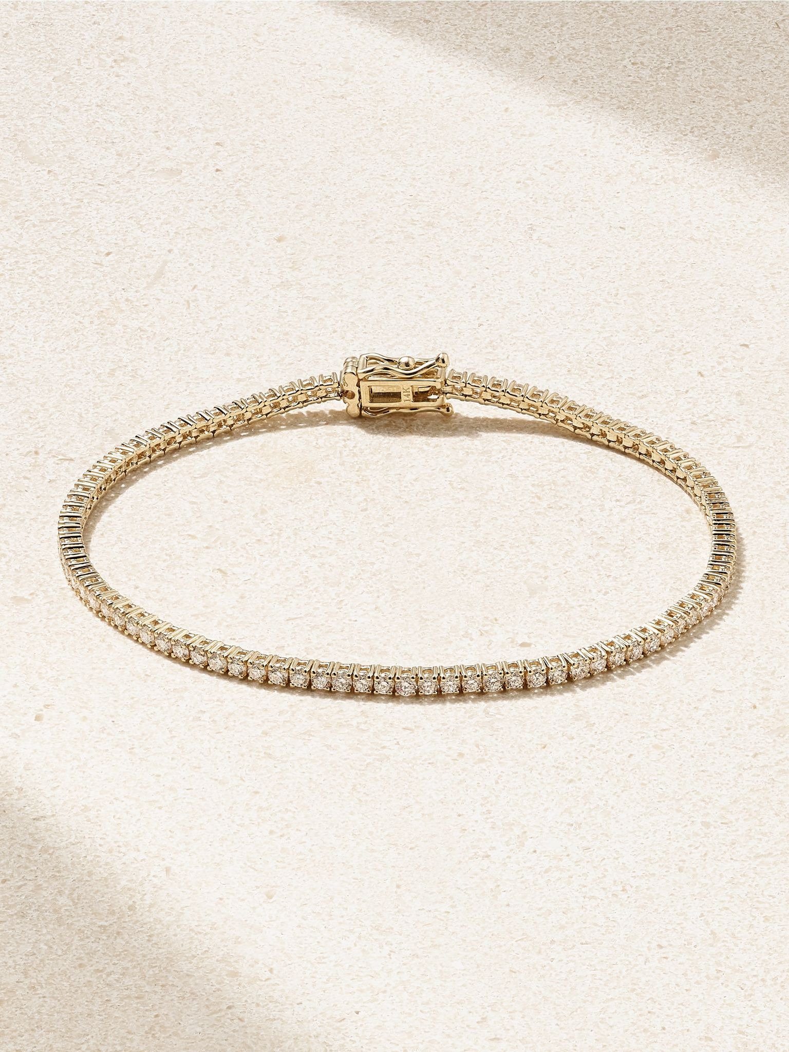 14-karat gold diamond tennis bracelet Gold - 1