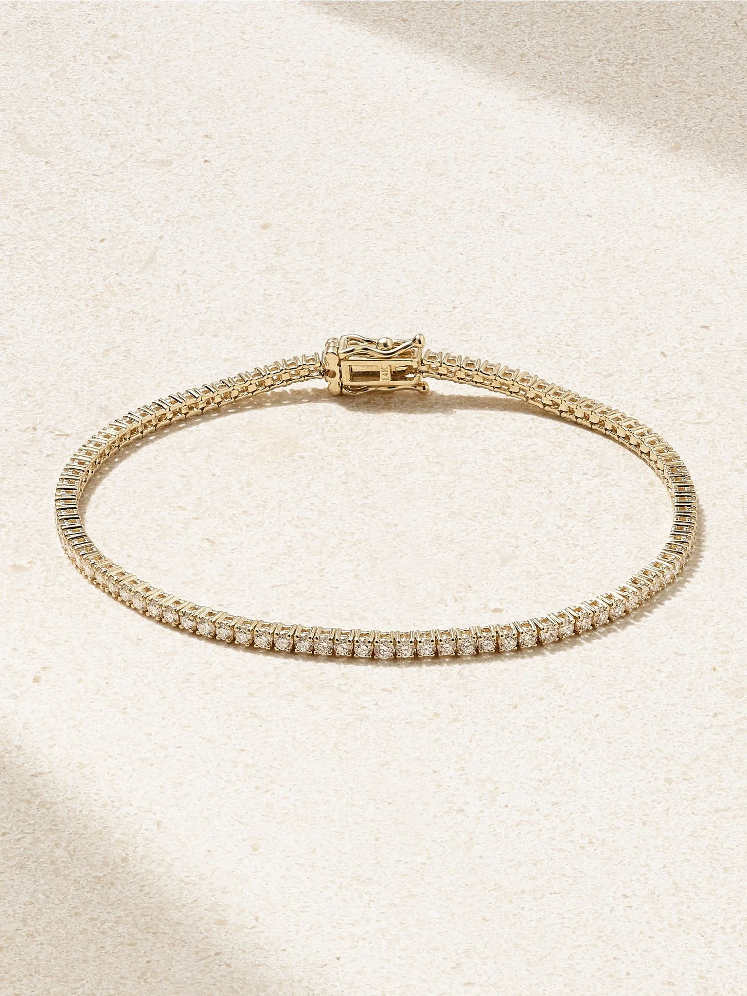 14-karat gold diamond tennis bracelet Gold - 1