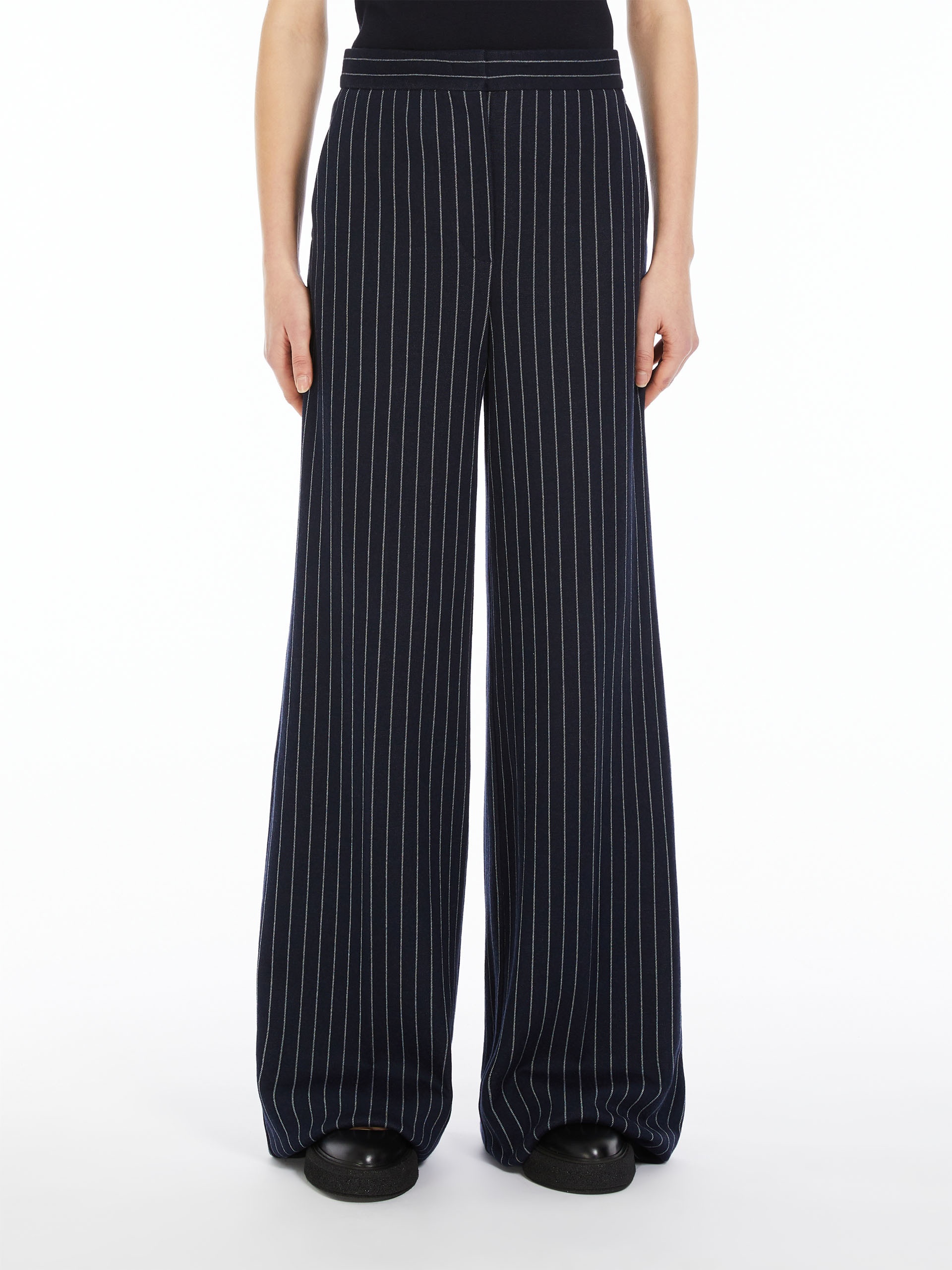 Cotton, cashmere and silk palazzo trousers - 3