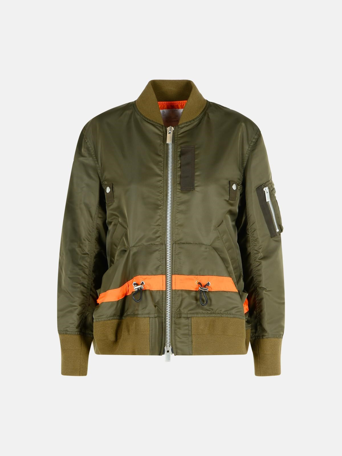 BOMBER JACKET IN GREEN NYLON - 1