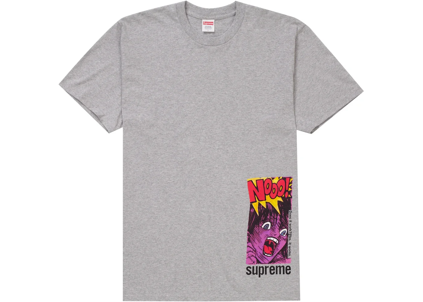 Supreme Does It Work Tee Heather Grey - 1