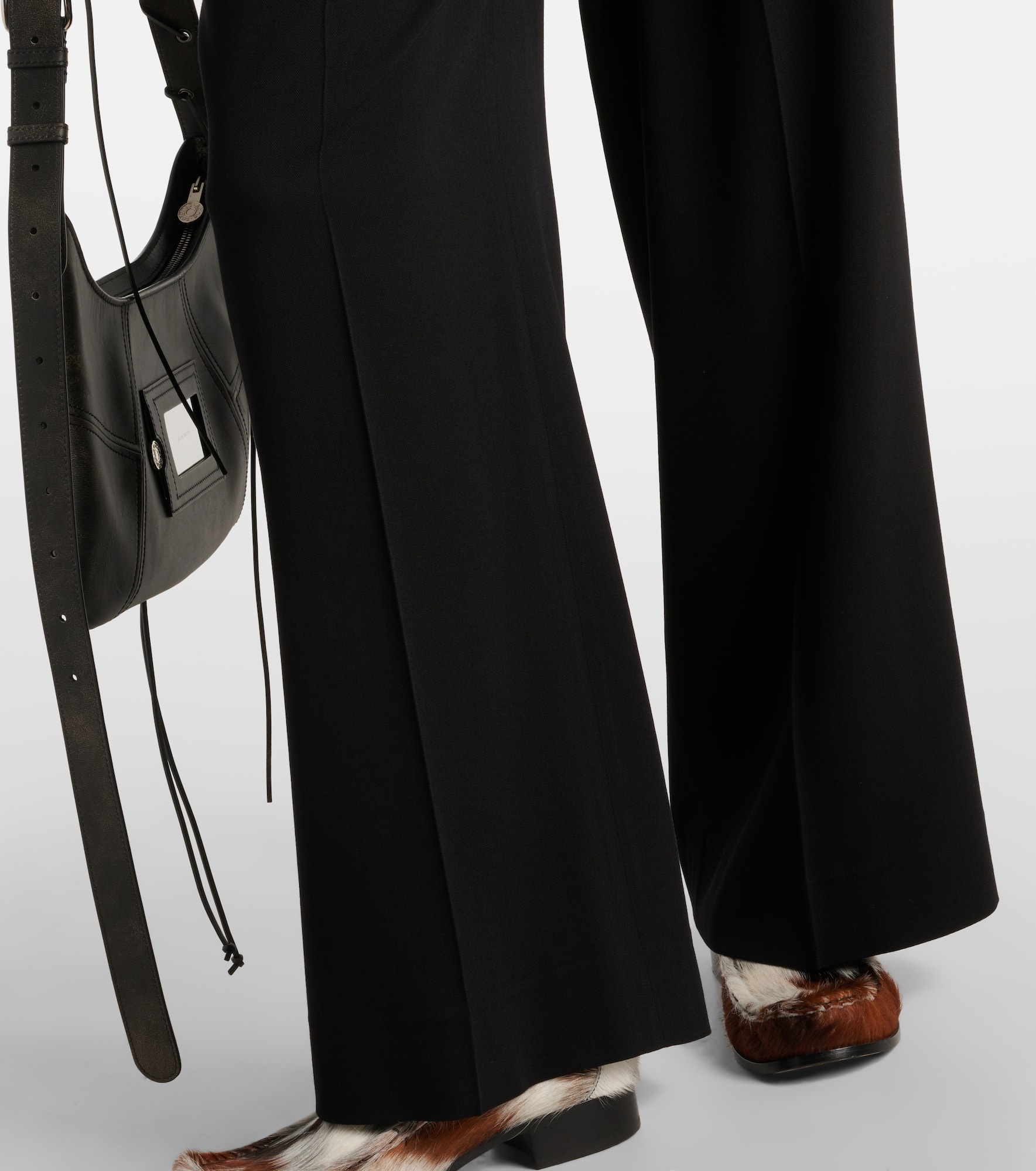 Logo mid-rise wide-leg pants - 5