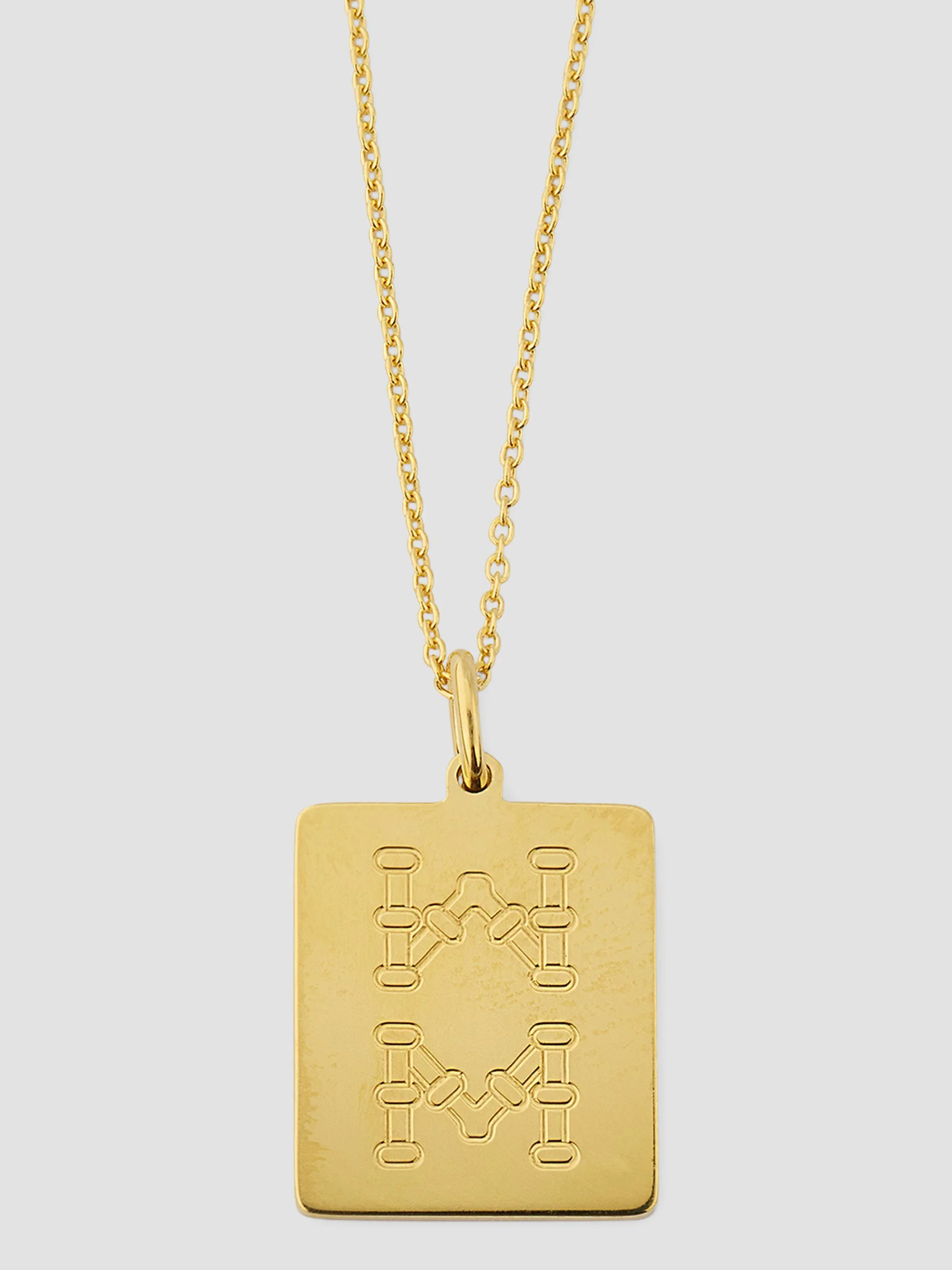 Women's 18K Gold Mahjong Bamboo 8 Tile Necklace - Yellow Gold - 1