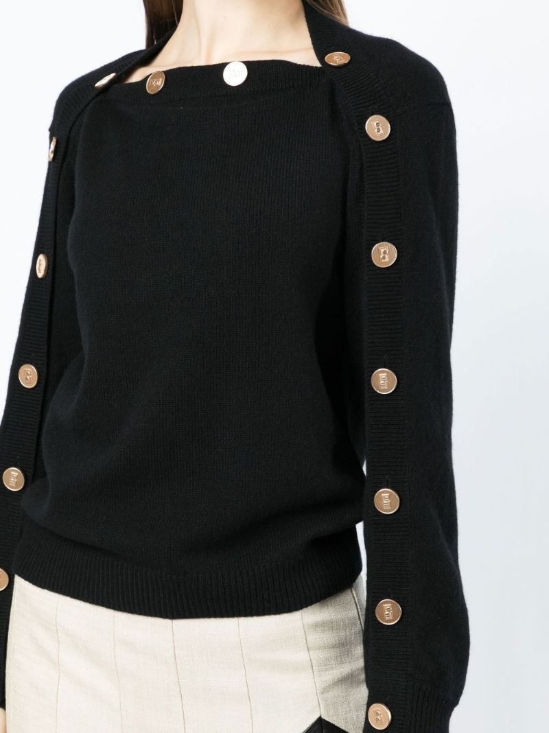 decorative-button cashmere-blend jumper - 5