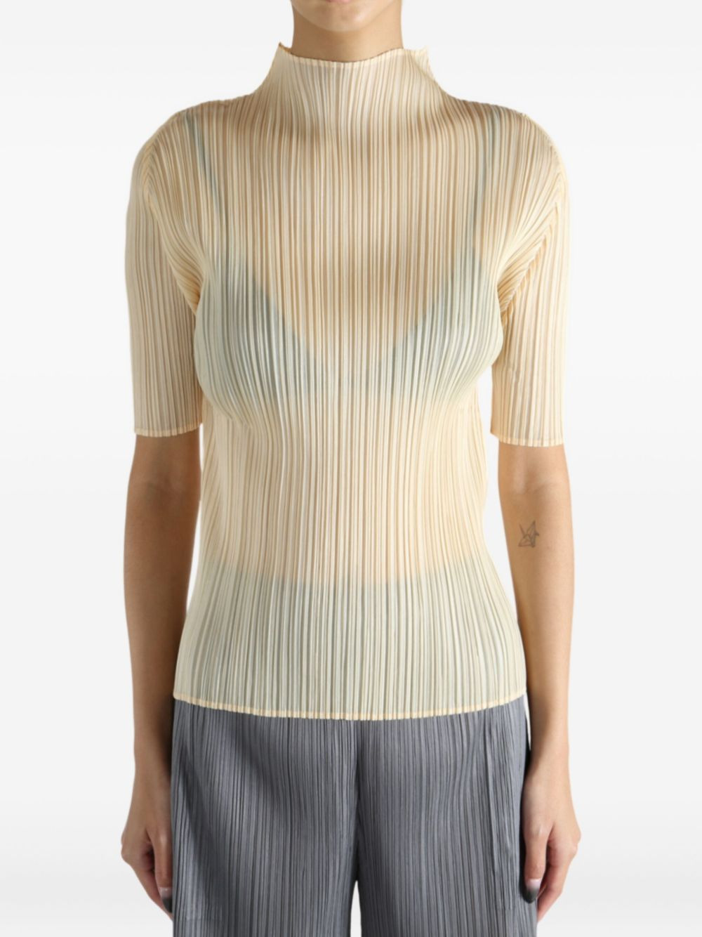 Lucid Pleats high-neck top - 2