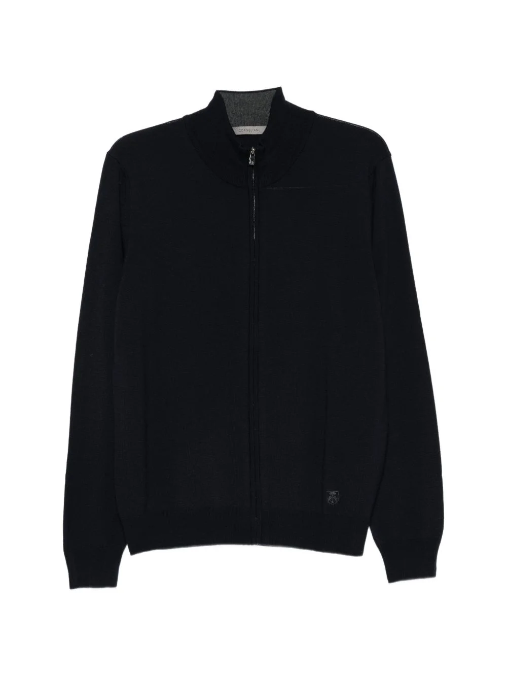 zip-up knitted sweater - 1