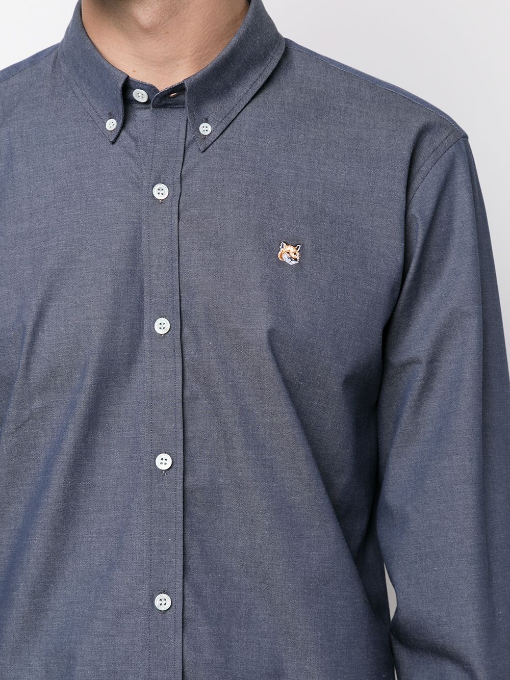 fox head logo-embroidered shirt - 5