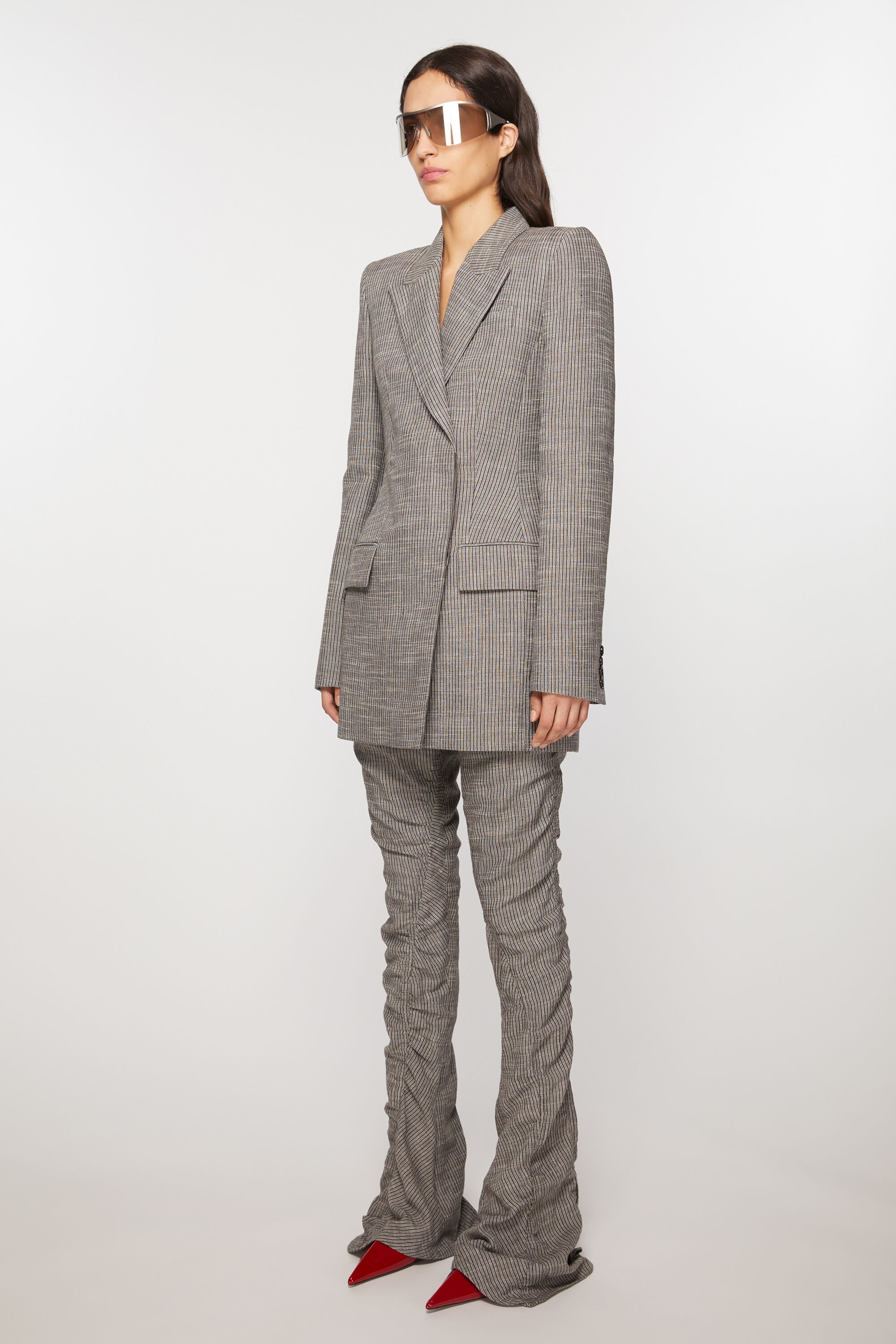 Fitted suit jacket - Grey Melange - 3