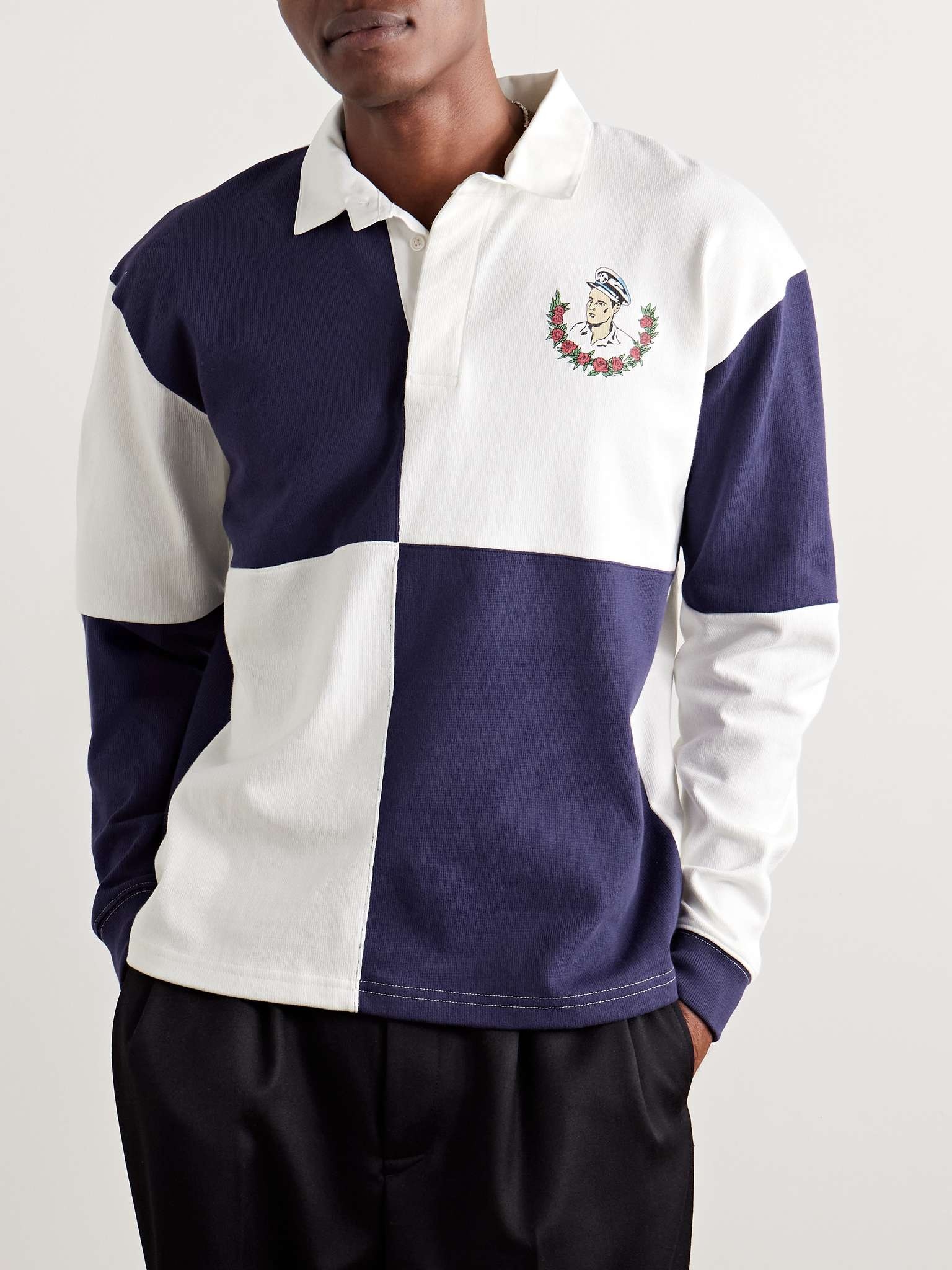 Grandfather Appliquéd Printed Cotton Polo Shirt - 3