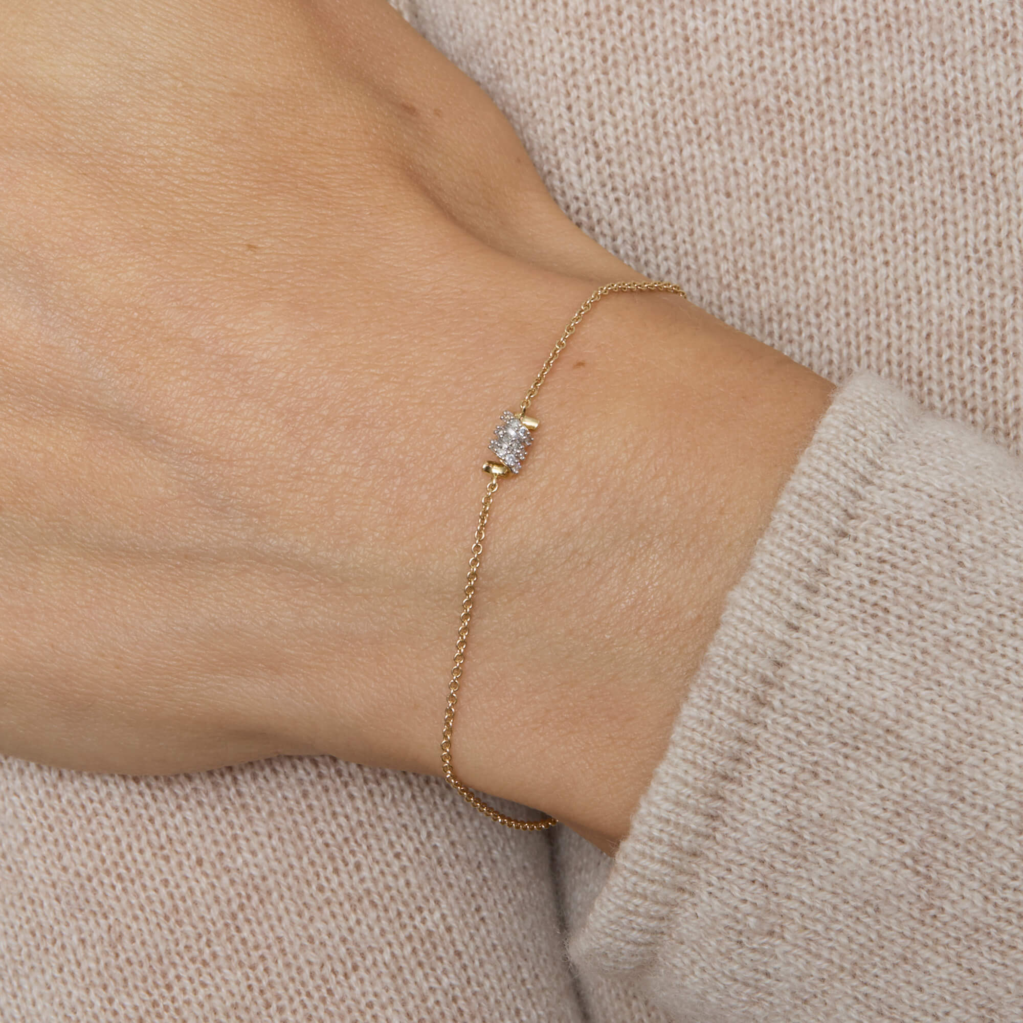 Twinkling Twine Pave Chained Bracelet - 2