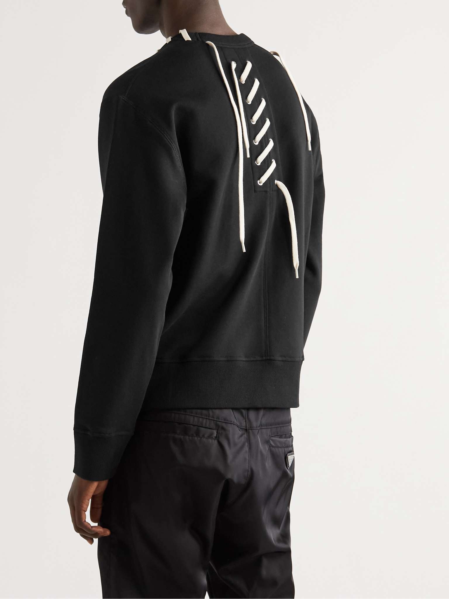 Slim-Fit Lace-Detailed Cotton-Jersey Sweatshirt - 4