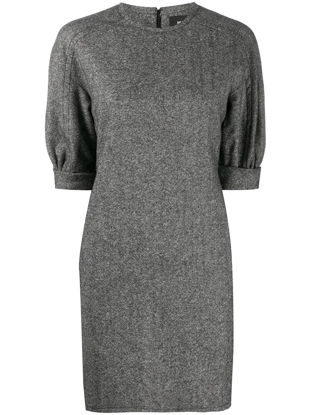 puff-sleeved mini shift dress - 1