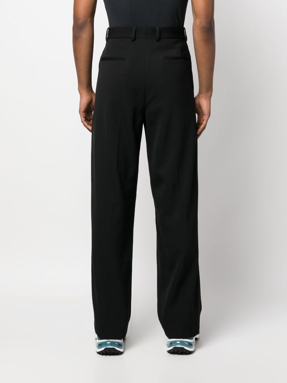 straight-leg pleated wool trousers - 4