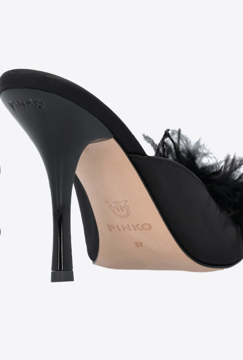MULE SANDALS WITH FEATHERS 9