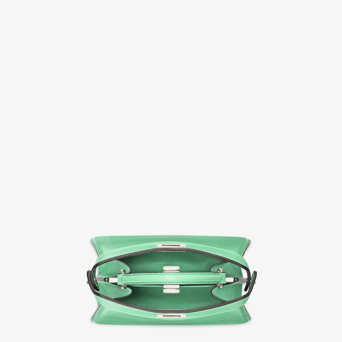 Iconic Peekaboo ISeeU bag in an ideal, compact size. Made of soft, padded, green nappa leather and e - 4