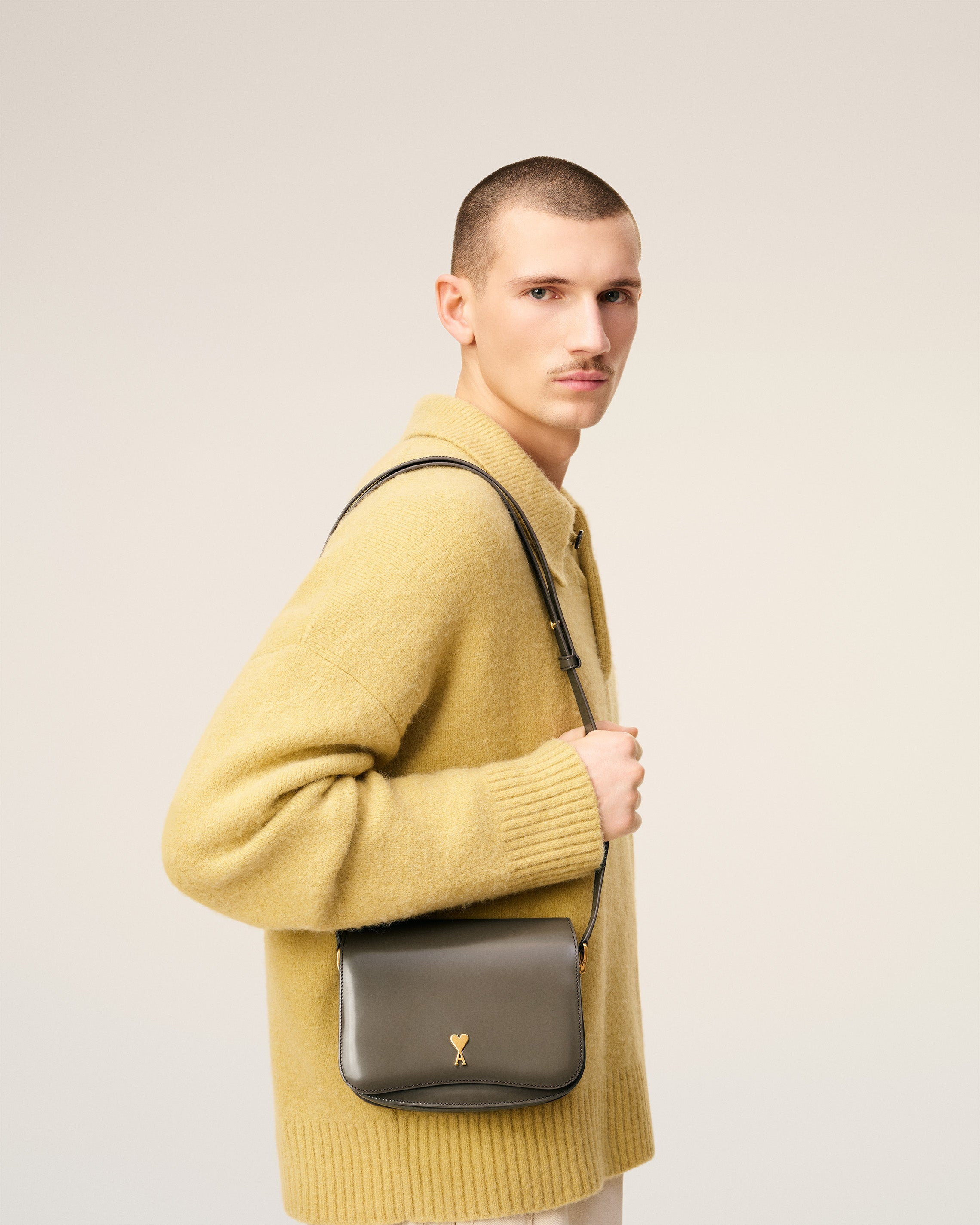 GREY GLAZED LEATHER PARIS PARIS BAG - 2
