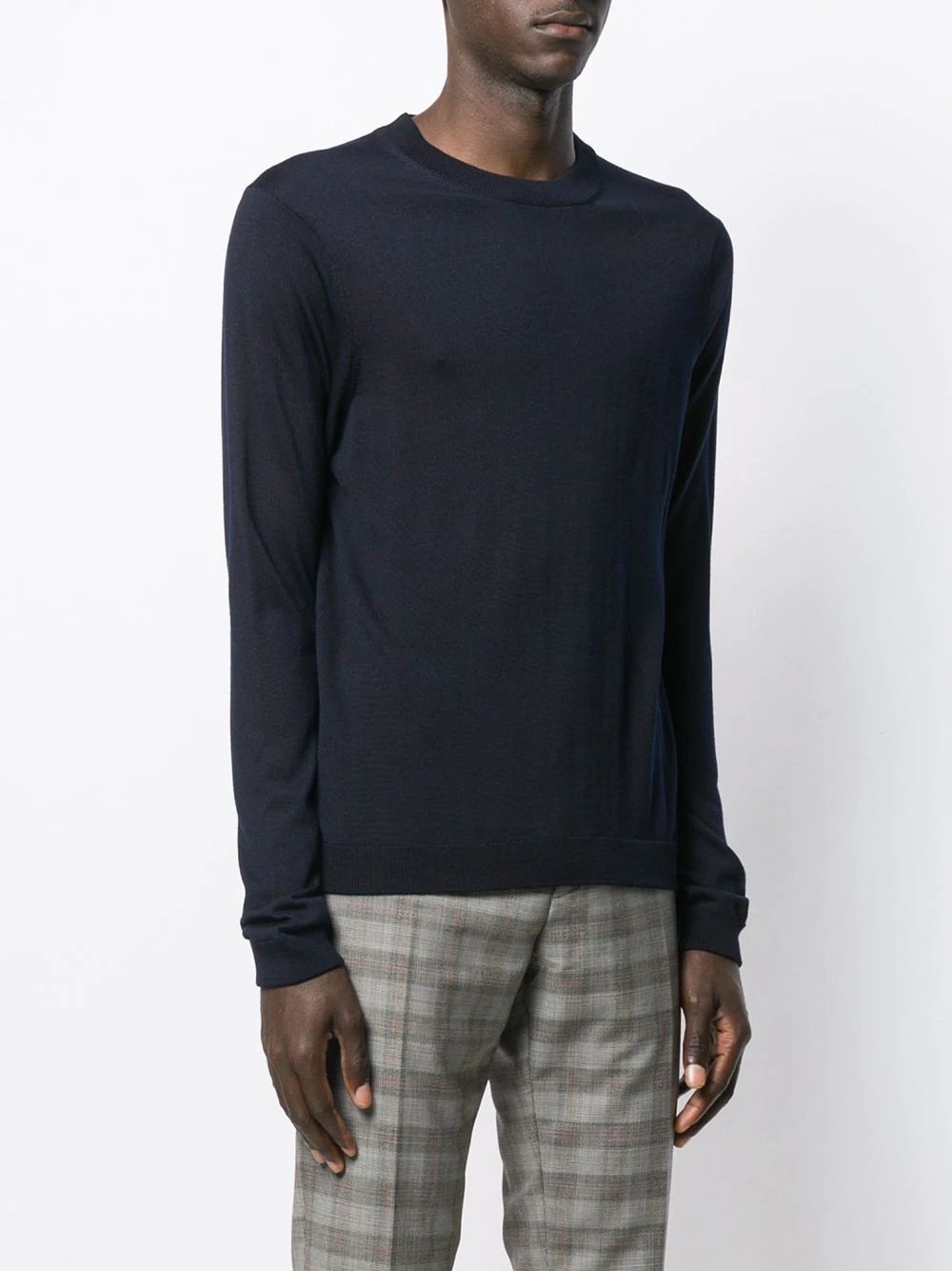 fine-knit crew neck jumper - 5