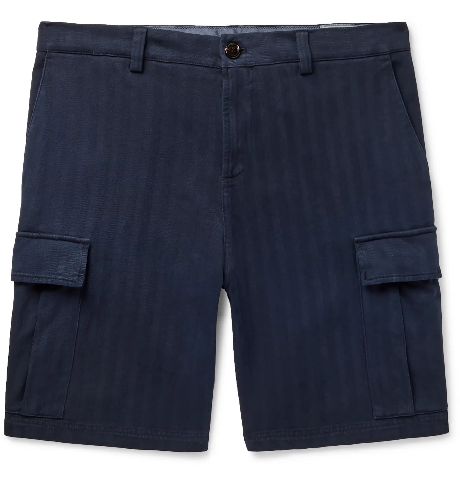 Herringbone Stretch-Cotton Cargo Shorts - 6