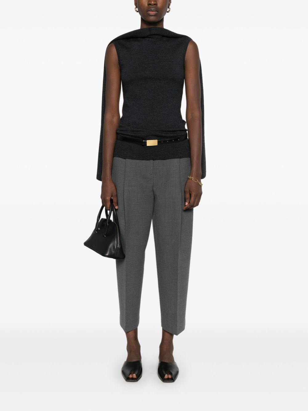 scarf-detailing sleeveless top - 2