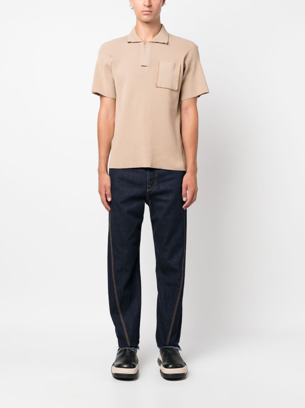 mid-rise straight-leg cotton jeans - 2
