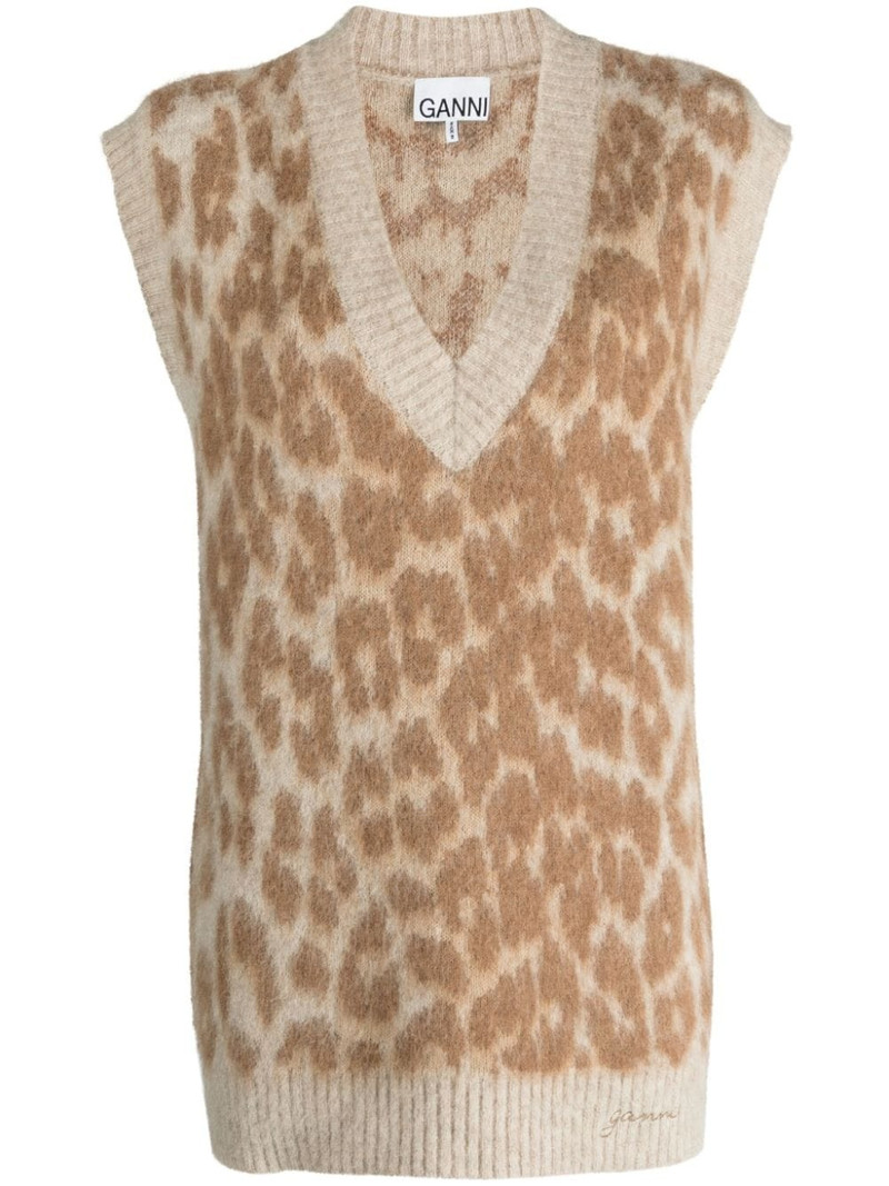leopard-jacquard vest 1