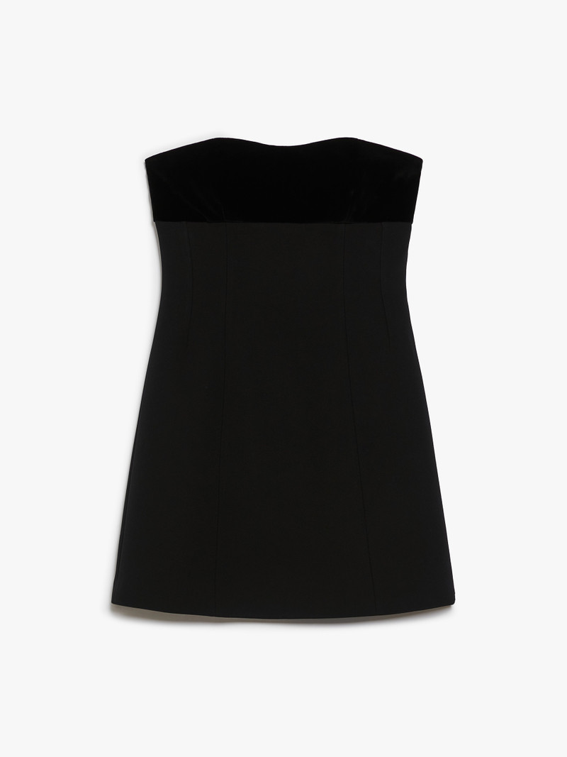 TRANI Bustier minidress in velvet and sablé - 1