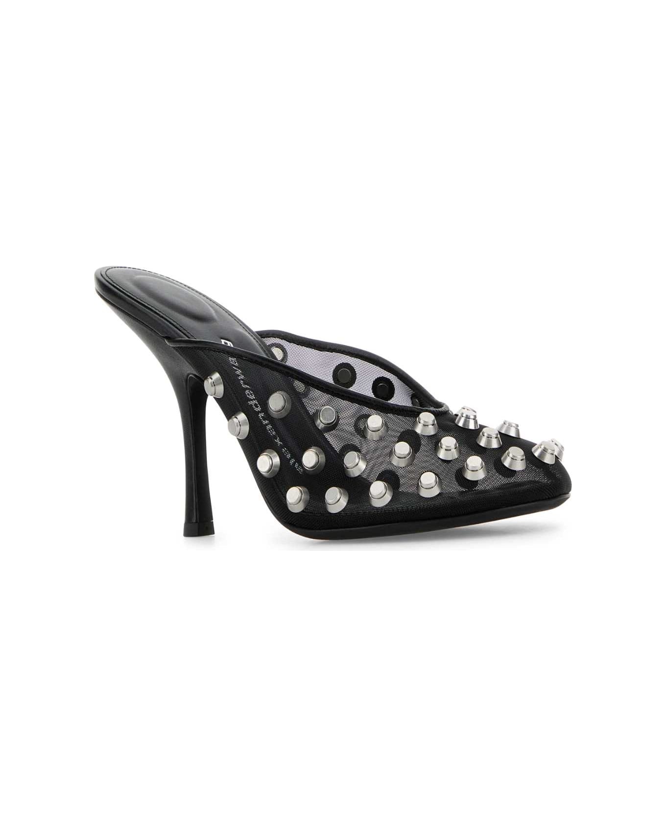 Black Mesh Rhodes 105 Mules - 2