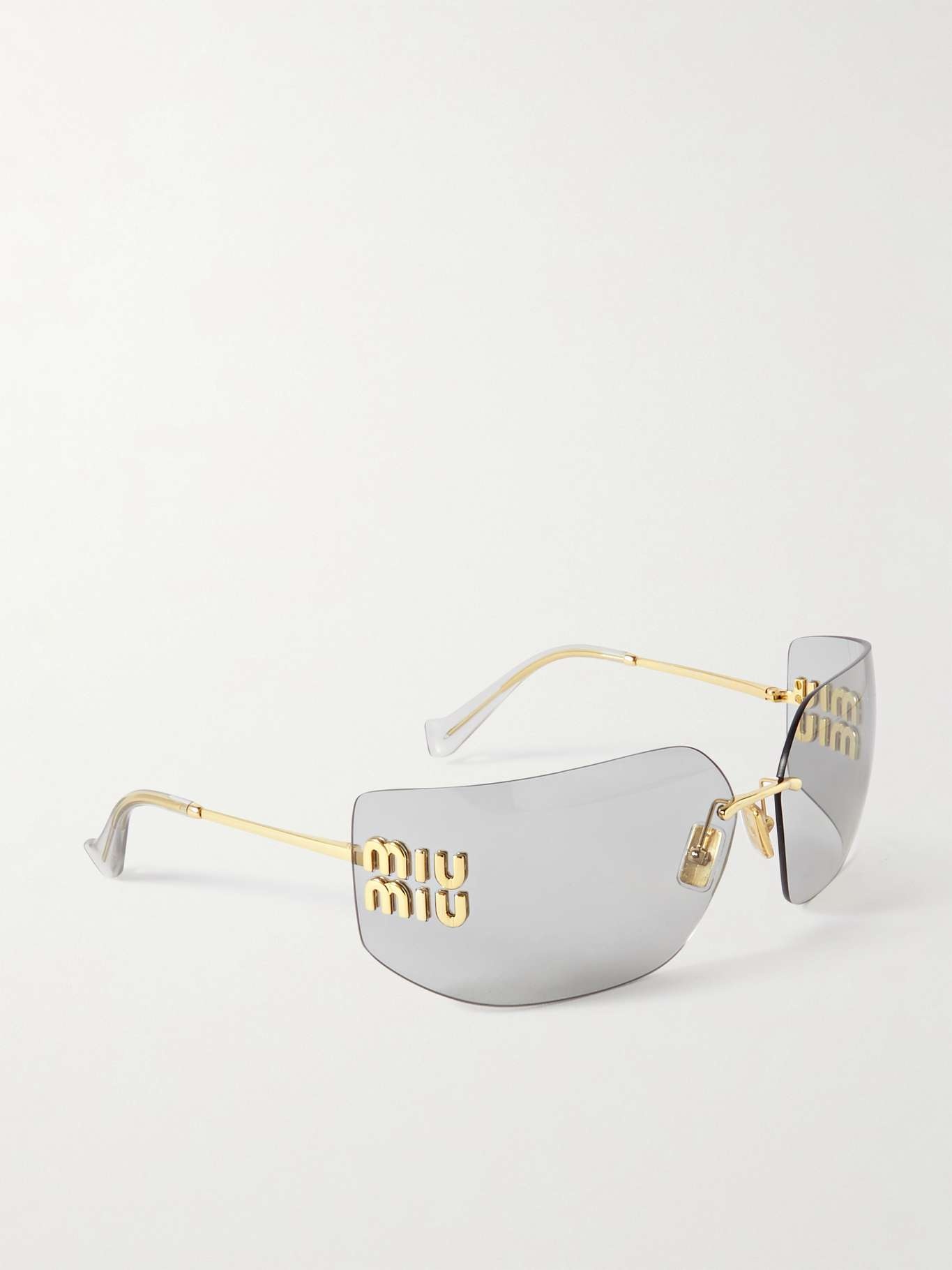 D-frame gold-tone sunglasses - 3