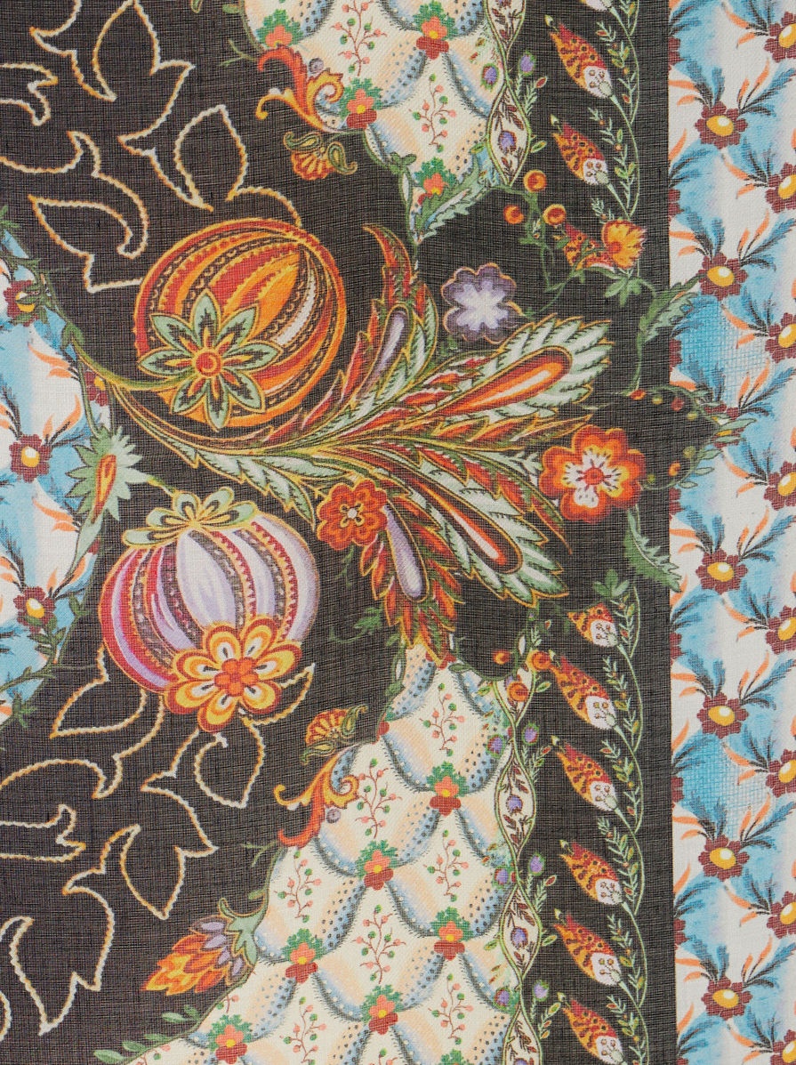 SHAWL WITH FLORAL PRINT AND EDGING - 3