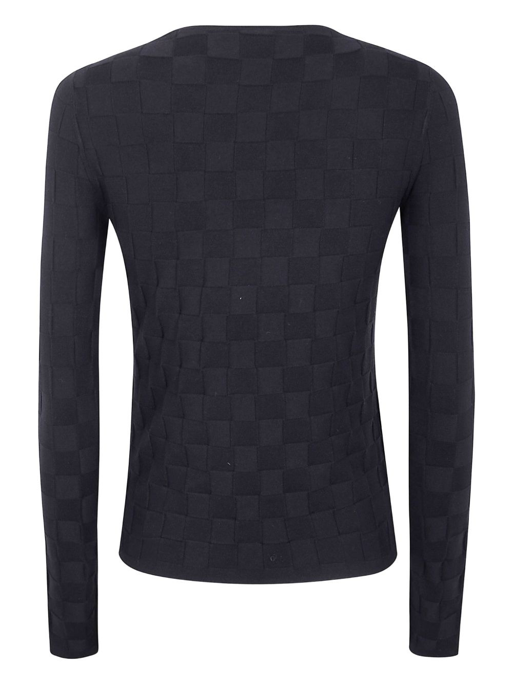 check-pattern long-sleeve sweater - 2