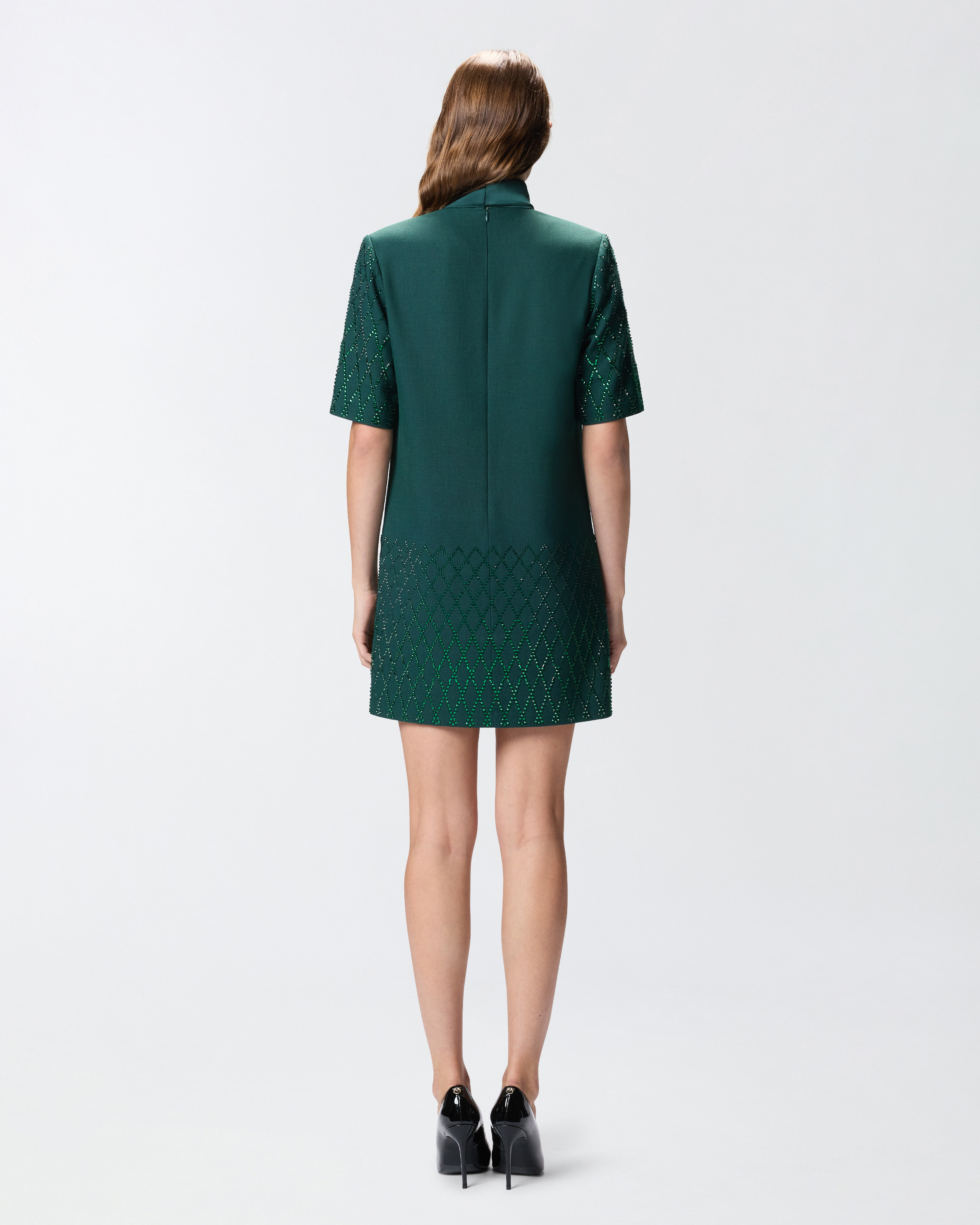 T-SHIRT-STYLE DRESS WITH RHINESTONES - 4